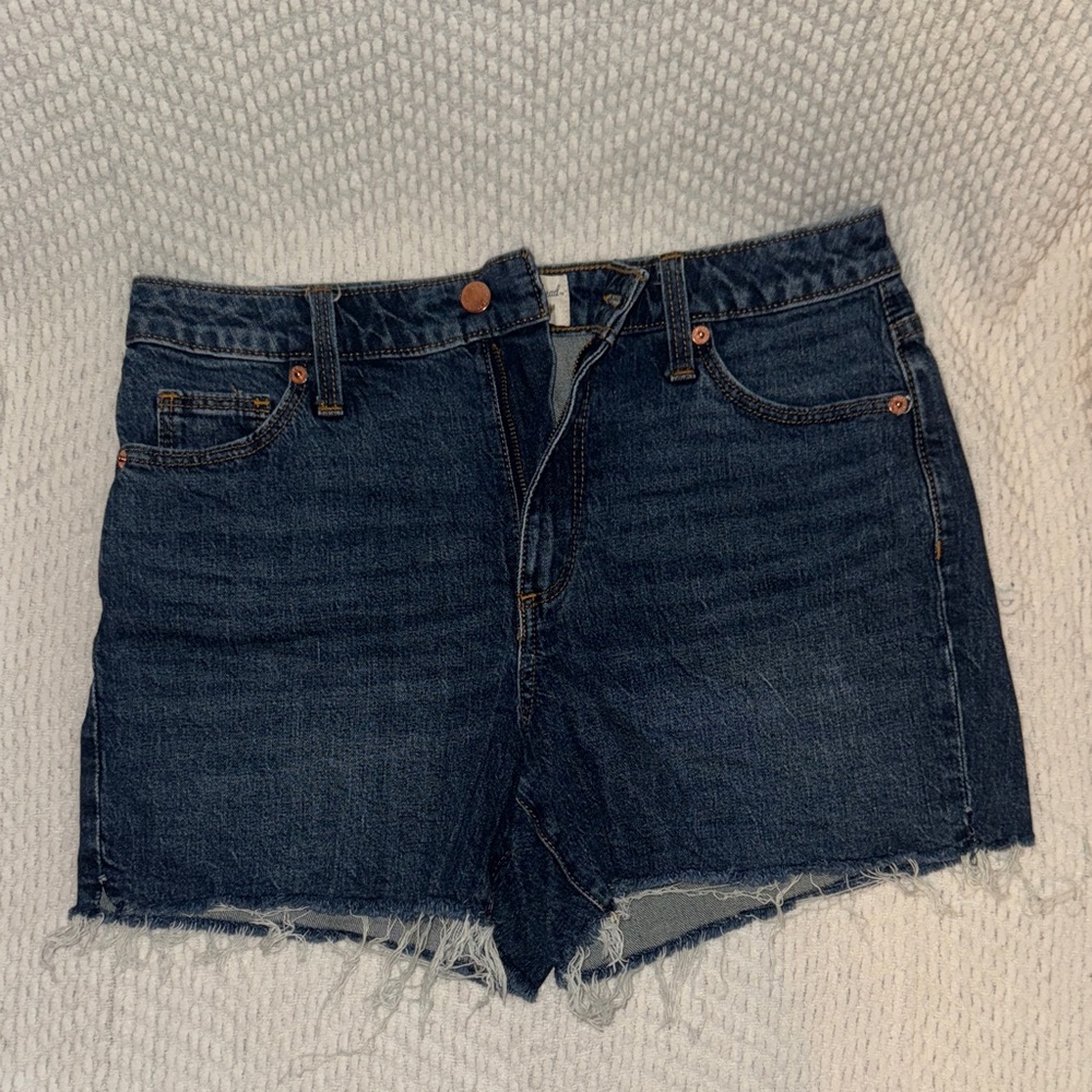 Universal Thread Dark Blue Jean Frayed Shorts